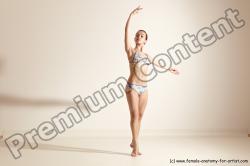 Underwear Gymnastic poses Woman White Moving poses Slim long brown Dynamic poses Academic